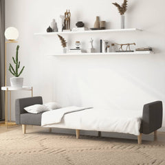 Sofa Bed Dark Grey Fabric (100% polyester), Wood, Foam 2-Seater