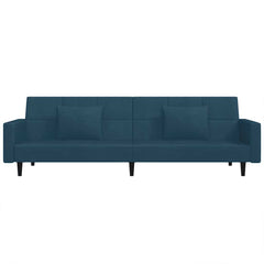 Sofa Bed Blue Velvet, Foam, Wood, Plastic Standard