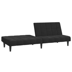 Sofa Bed Black Velvet (100% polyester), wood, plastic 2-Seater