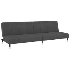 Sofa Bed Dark Grey Velvet (100% polyester), wood, metal 2-seater