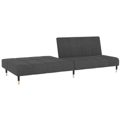 Sofa Bed Dark Grey Velvet (100% polyester), wood, metal 2-seater