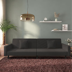 Sofa Bed Black Velvet Velvet (100% polyester), Wooden Frame, Plastic