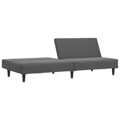 Sofa Bed Dark Grey Velvet, Wood 2-seater Convertible
