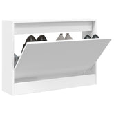 Shoe Cabinet White Engineered wood Compact Shoe Cabinet
