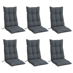 Highback Chair Cushion Set of 6 Anthracite