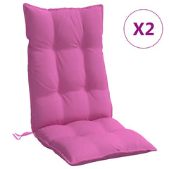 Highback Chair Cushion Set of 2 Pink Oxford fabric (100% polyester)