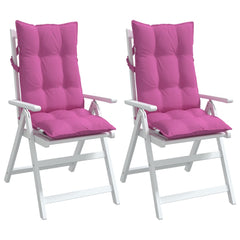 Highback Chair Cushion Set of 2 Pink Oxford fabric (100% polyester)
