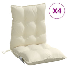 Lowback Chair Cushion Set of 4 Cream Oxford fabric (100% polyester)