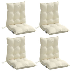 Lowback Chair Cushion Set of 4 Cream Oxford fabric (100% polyester)