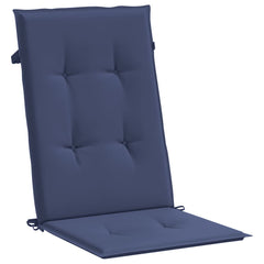 Navy blue highback chair cushions made of water-repellent polyester fabric, set of 4.