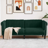 Sofa Dark Green Velvet (100% polyester), plywood, solid wood