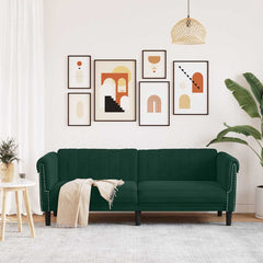 Sofa Dark Green Velvet (100% polyester), plywood, solid wood