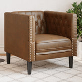 Chesterfield Sofa Chair Brown Faux suede leather (100% polyester)