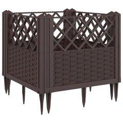 Garden Planter Brown Polypropylene 17.1 in Modular
