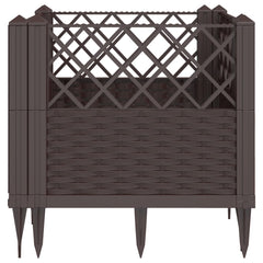 Garden Planter Brown Polypropylene 17.1 in Modular