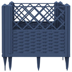 Garden Planter Blue Grey Polypropylene Medium Modular
