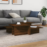Coffee Table Set of 2 Brown oak Engineered wood Medium Storage
