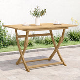Garden Table Light Brown Solid Acacia wood Medium Foldable