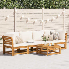 Garden Lounge Set Natural Wood Solid Acacia Wood 4 Seater Modular