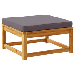 Garden Lounge Set Acacia wood (light brown), Dark Grey cushions