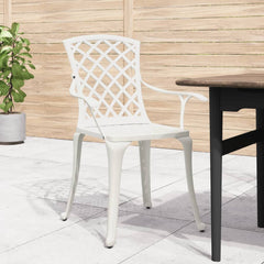 Garden Chair White Cast aluminum Medium Ergonomic Garden Chair