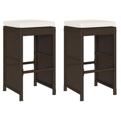 Garden Bar Stool Set of 2 Brown,Cream white