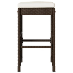 Garden Bar Stool Set of 2 Brown,Cream white
