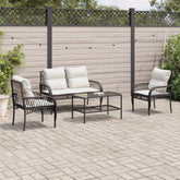 Garden Sofa Set Black, Cream White