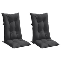 Highback Chair Cushion Set of 2 Melange Anthracite 100% Polyester