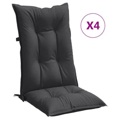 Highback Chair Cushion Set of 4 Melange Charcoal 100% Polyester