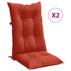 Highback Chair Cushion Set of 2 Melange red 100% polyester