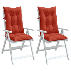 Highback Chair Cushion Set of 2 Melange red 100% polyester