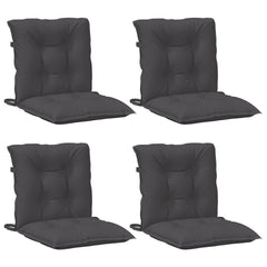 Lowback Chair Cushion Set of 4 Melange Anthracite 100% Polyester