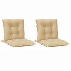 Lowback Chair Cushion Set of 2 Melange Beige 100% Polyester