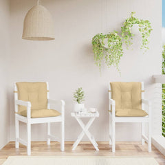 Lowback Chair Cushion Set of 2 Melange Beige 100% Polyester