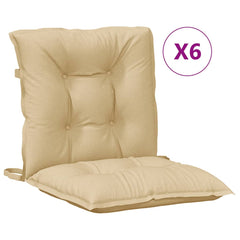 Lowback Chair Cushion Set of 6 Melange beige
