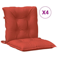 Lowback Chair Cushion Set of 4 Melange Red Fabric (100% polyester)