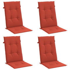 Highback Chair Cushion Set of 4 Melange red 100% Polyester Medium