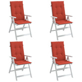 Highback Chair Cushion Set of 4 Melange red 100% Polyester Medium