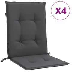 Lowback Chair Cushion Set of 4 Melange Anthracite 100% Polyester
