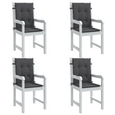 Lowback Chair Cushion Set of 4 Melange Anthracite 100% Polyester