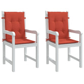 Bostome lowback chair cushions in melange red fabric with soft foam filling and non-slip straps.