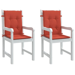 Bostome lowback chair cushions in melange red fabric with soft foam filling and non-slip straps.