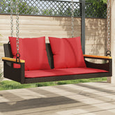 Patio Swing Bench Brown, Red