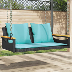 Patio Swing Bench Black and Blue