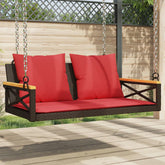 Patio Swing Bench Brown PE Rattan 42.9x24.4x15.7