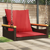 Patio Swing Bench Brown PE rattan One Size UV-resistant materials