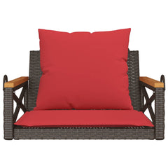 Patio Swing Bench Brown, Red