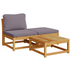 Garden Lounge Set Dark grey Solid Acacia wood, Polyester