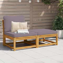 Garden Lounge Set Dark grey Solid Acacia wood, Polyester